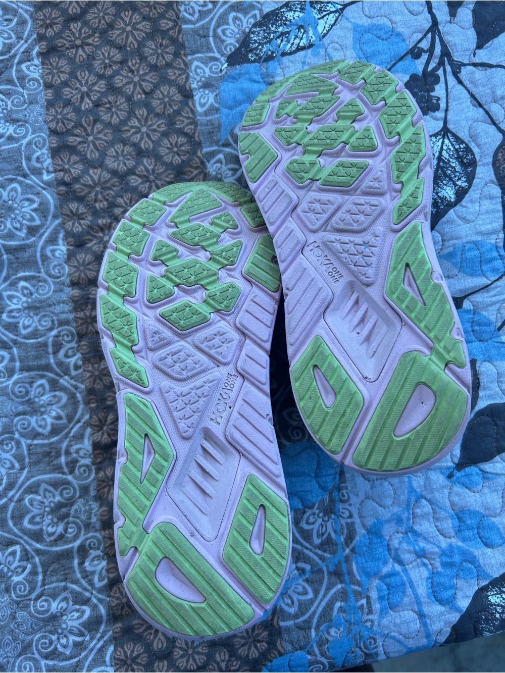 Hoka Women’s Light Blue & Pink Running Sneakers with Lime Accents - Picture 3 of 6